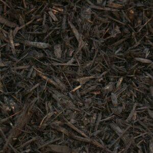 Standard black mulch made from hardwood and dyed for rich color, available in bulk for landscaping in Alpharetta and Cumming, GA