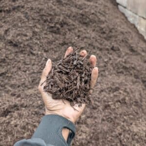 Triple ground brown mulch made from natural hardwood for landscaping in Alpharetta, Cumming, and surrounding North Georgia areas