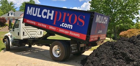 Mulch Pros Delivery Truck Unloading Mulch